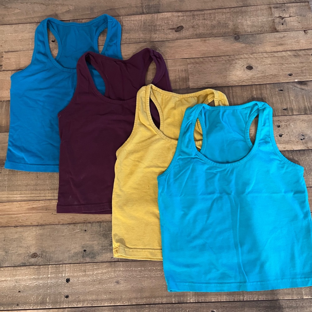 Crop Racerback Tanks Size Small Color Variety Pack of 4